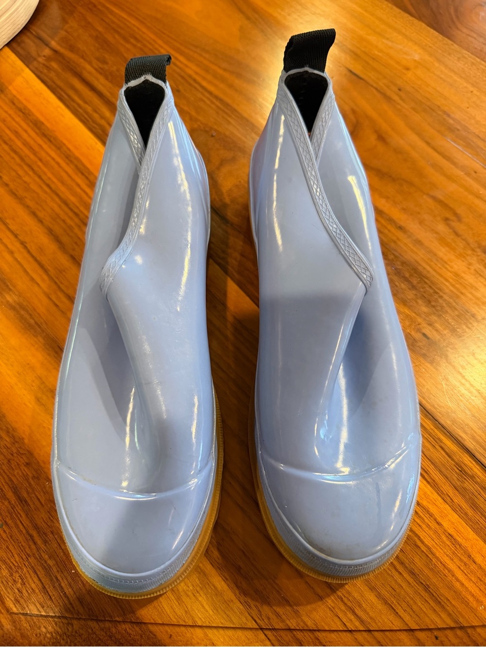 Mid West vintage Women’s Glossy Light Blue Slip-On rain Mules size 10